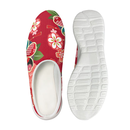 Japanese Kimono Pattern Print Mesh Casual Shoes