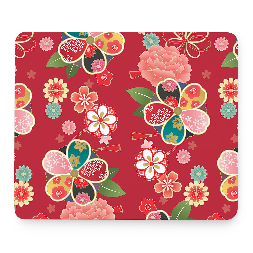 Japanese Kimono Pattern Print Mouse Pad