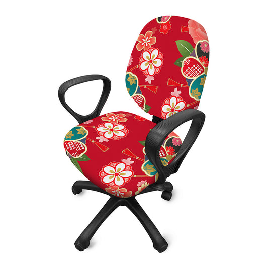 Japanese Kimono Pattern Print Office Chair Cover
