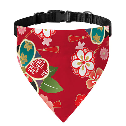 Japanese Kimono Pattern Print Over The Collar Dog Bandana