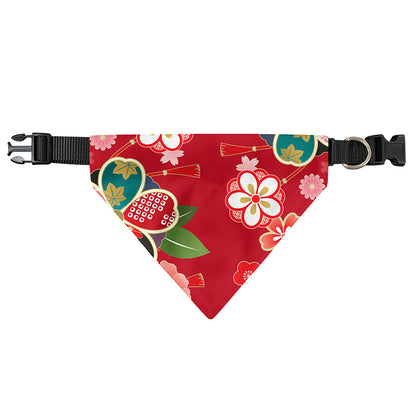 Japanese Kimono Pattern Print Over The Collar Dog Bandana