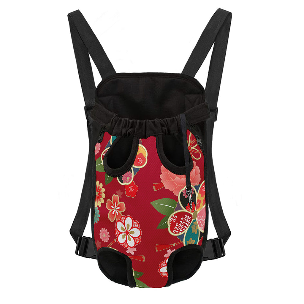 Japanese Kimono Pattern Print Pet Carrier Backpack