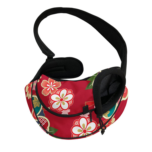 Japanese Kimono Pattern Print Pet Sling Carrier