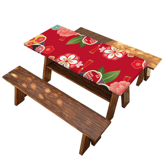 Japanese Kimono Pattern Print Picnic Table Cover