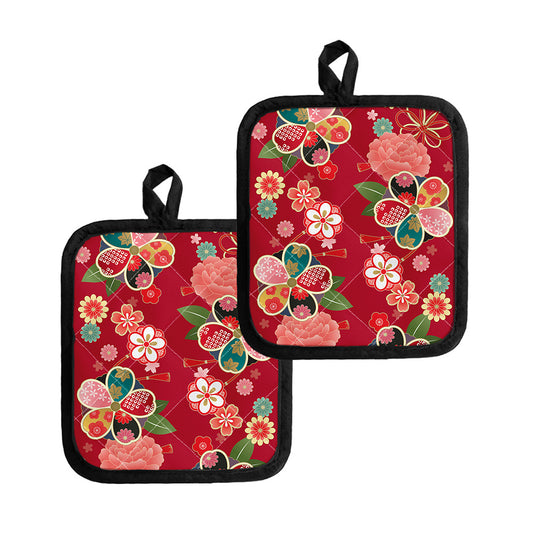 Japanese Kimono Pattern Print Pot Holders