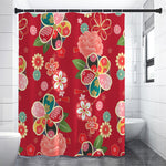 Japanese Kimono Pattern Print Premium Shower Curtain