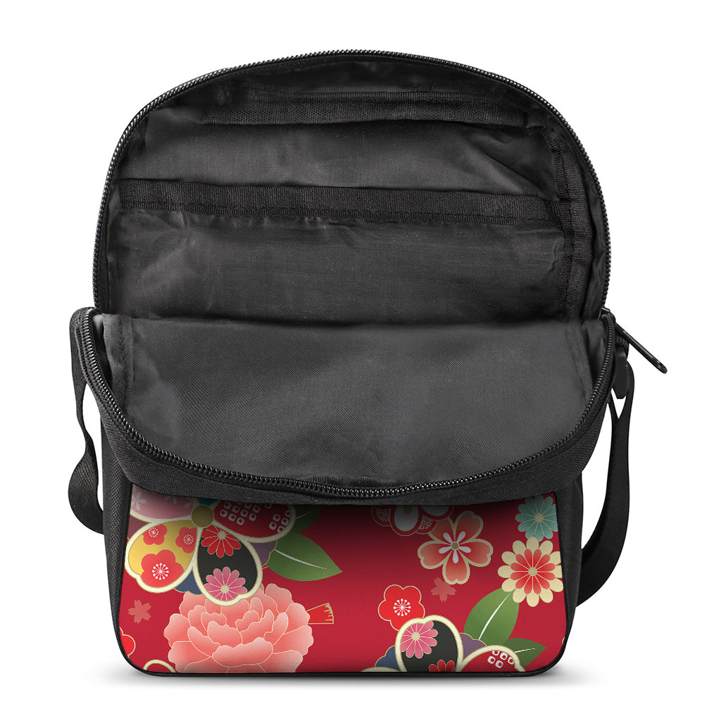 Japanese Kimono Pattern Print Rectangular Crossbody Bag