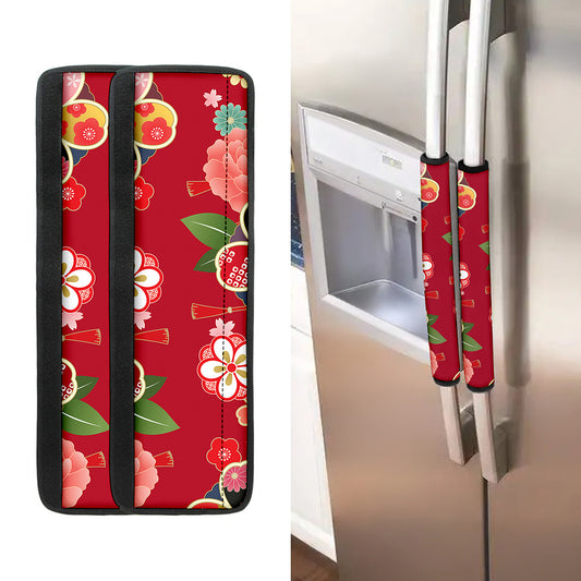 Japanese Kimono Pattern Print Refrigerator Handle Covers