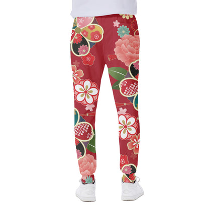 Japanese Kimono Pattern Print Scuba Joggers