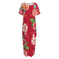 Japanese Kimono Pattern Print Short Sleeve Long Nightdress