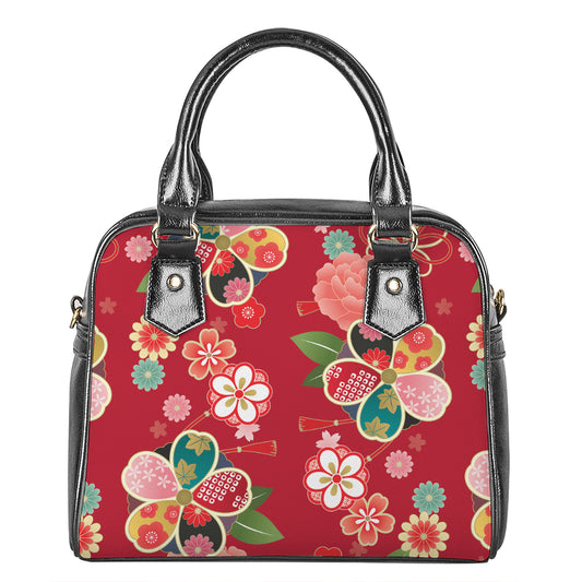 Japanese Kimono Pattern Print Shoulder Handbag