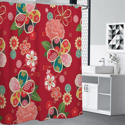 Japanese Kimono Pattern Print Shower Curtain