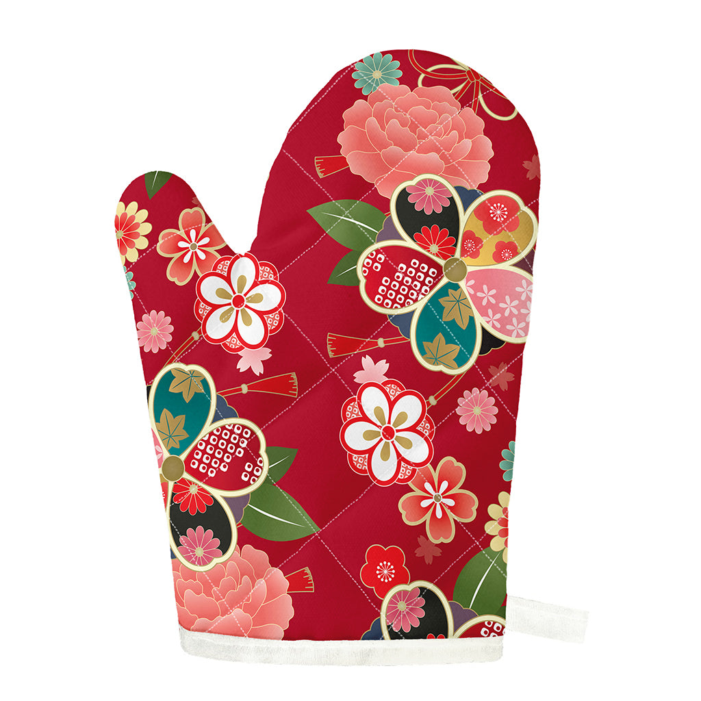 Japanese Kimono Pattern Print Single Oven Mitt