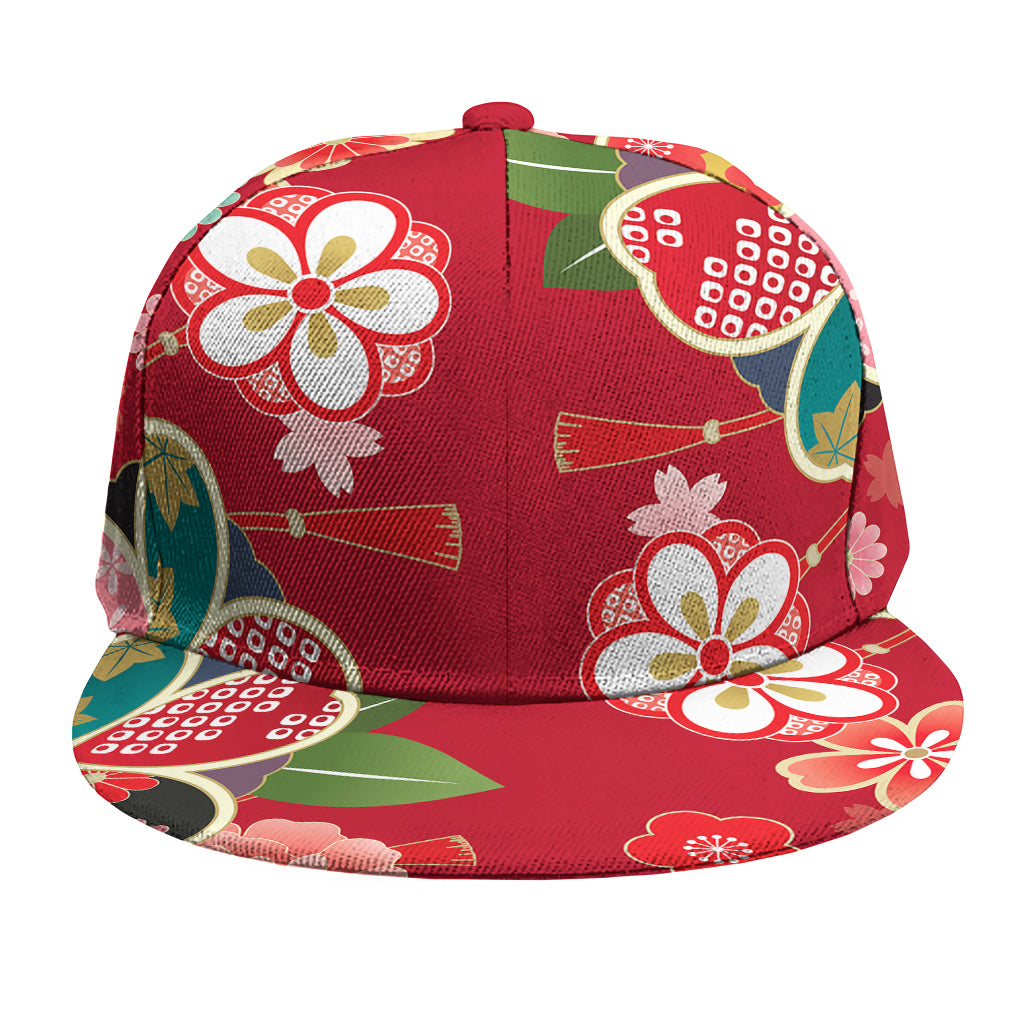Japanese Kimono Pattern Print Snapback Cap