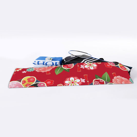 Japanese Kimono Pattern Print Sports Towel