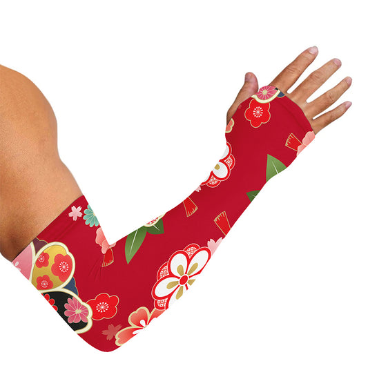 Japanese Kimono Pattern Print Sun Protection Arm Sleeves