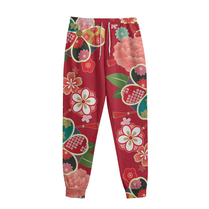 Japanese Kimono Pattern Print Sweatpants
