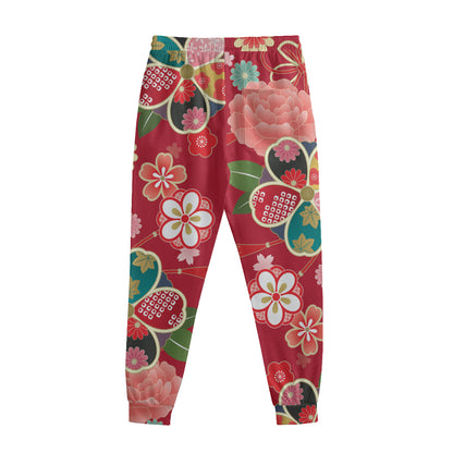 Japanese Kimono Pattern Print Sweatpants