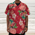 Japanese Kimono Pattern Print Textured Short Sleeve Shirt