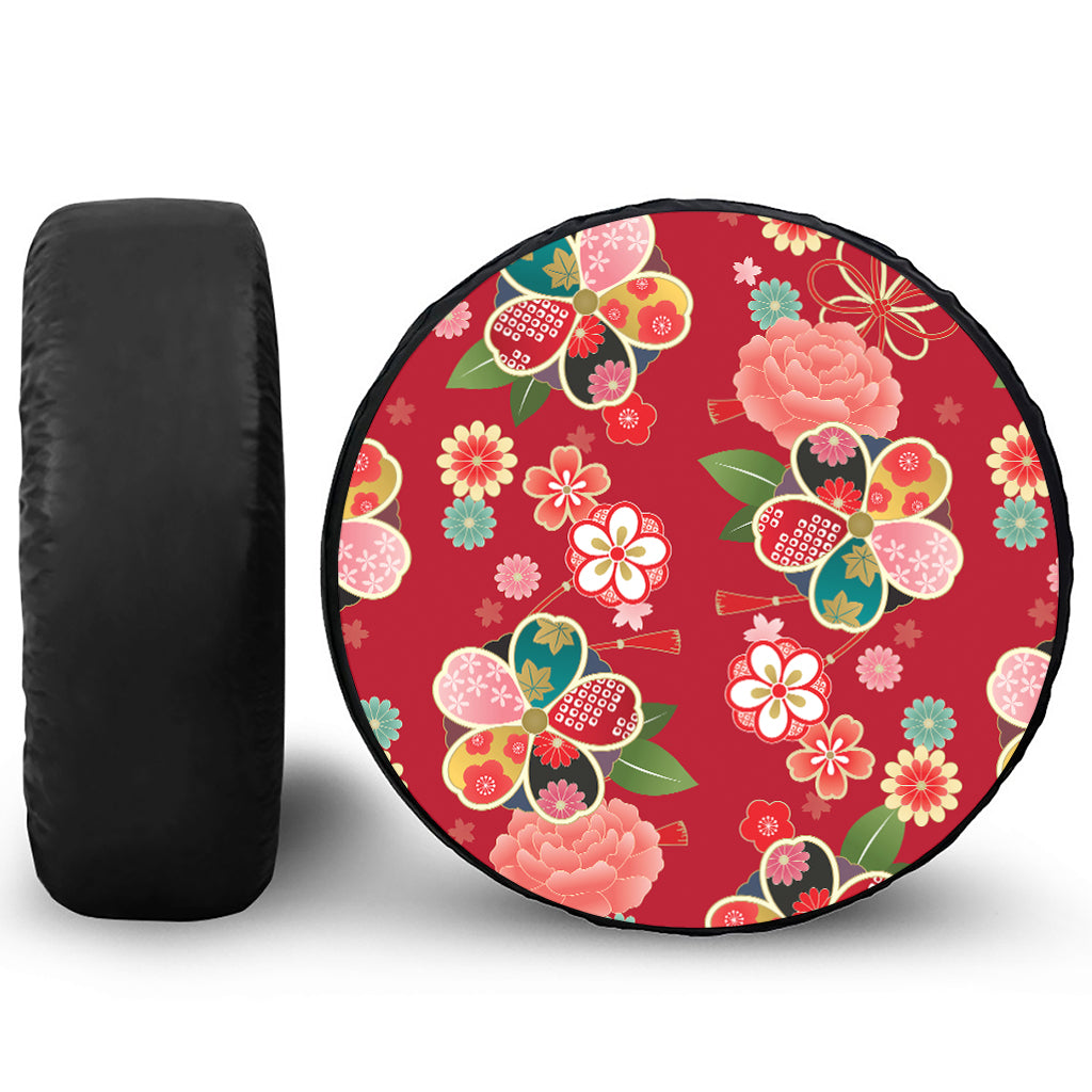 Japanese Kimono Pattern Print Tire Cover