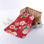 Japanese Kimono Pattern Print Towel