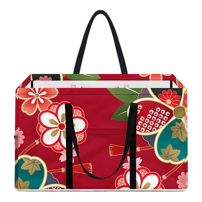 Japanese Kimono Pattern Print Utility Tote Bag