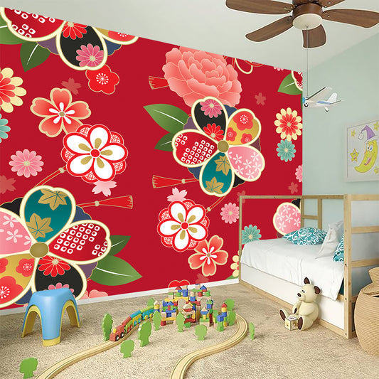 Japanese Kimono Pattern Print Wall Sticker