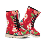 Japanese Kimono Pattern Print Winter Boots