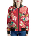 Japanese Kimono Pattern Print Women's Bomber Jacket