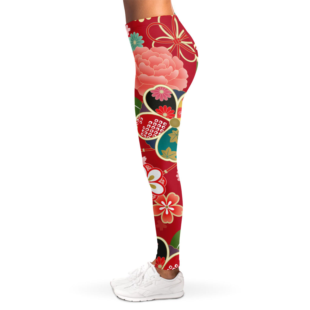 Japanese Kimono Pattern Print Women's Leggings
