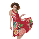 Japanese Kimono Pattern Print Women's Sleeveless Dress