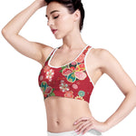 Japanese Kimono Pattern Print Women's Sports Bra
