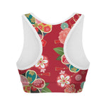 Japanese Kimono Pattern Print Women's Sports Bra