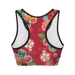 Japanese Kimono Pattern Print Women's Sports Bra