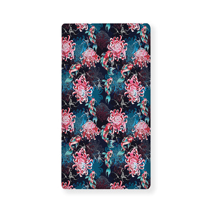 Japanese Koi And Chrysanthemums Print Baby Crib Sheet