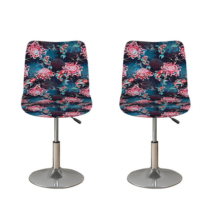 Japanese Koi And Chrysanthemums Print Bar Stool Covers
