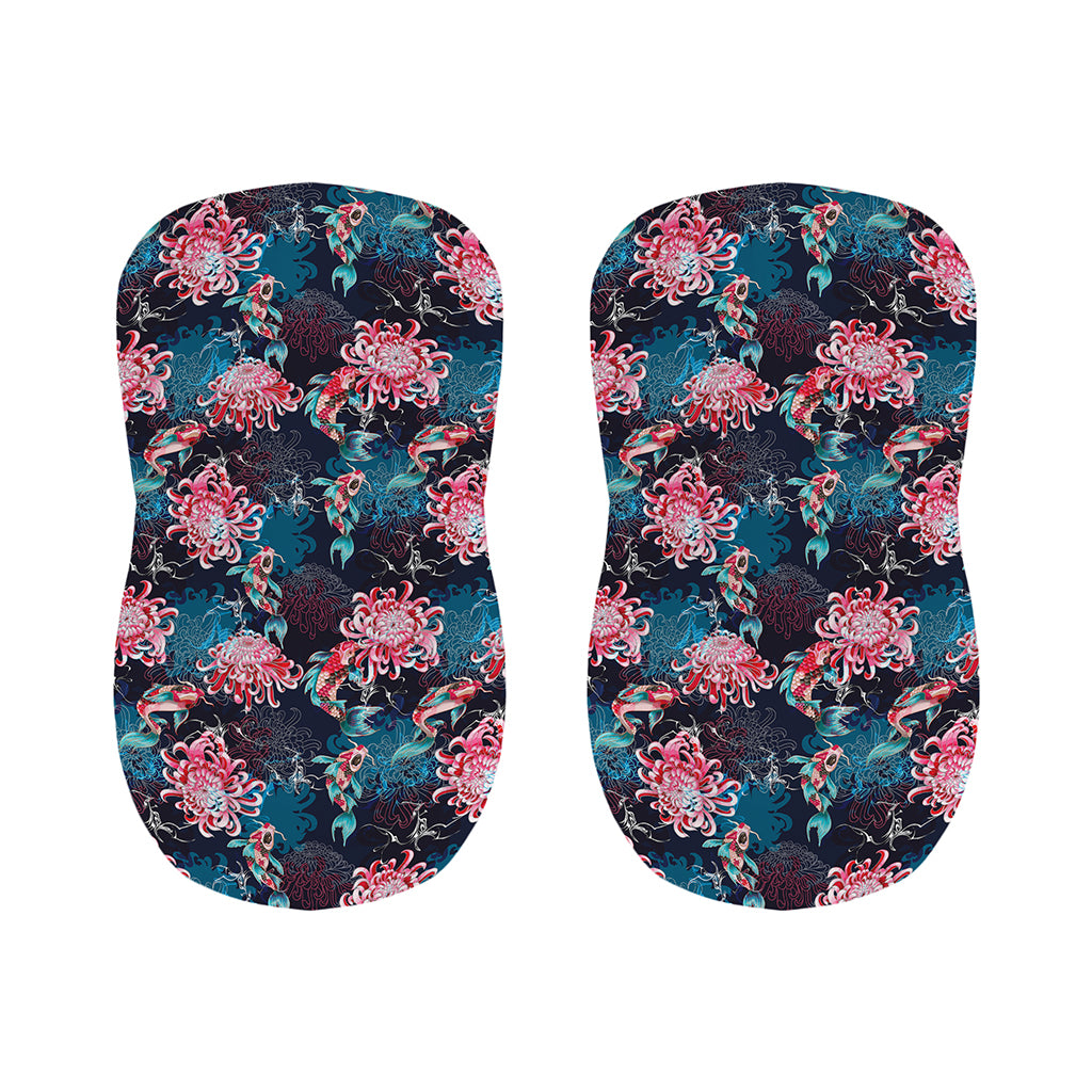 Japanese Koi And Chrysanthemums Print Bar Stool Covers