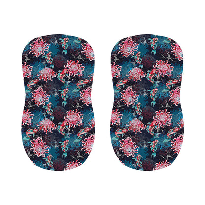 Japanese Koi And Chrysanthemums Print Bar Stool Covers