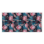 Japanese Koi And Chrysanthemums Print Beach Towel