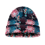 Japanese Koi And Chrysanthemums Print Beanie