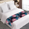 Japanese Koi And Chrysanthemums Print Bed Runner