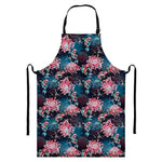Japanese Koi And Chrysanthemums Print Bib Apron With Pocket