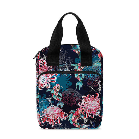 Japanese Koi And Chrysanthemums Print Bible Tote Bag
