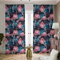 Japanese Koi And Chrysanthemums Print Dimout Pencil Pleat Curtains