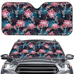 Japanese Koi And Chrysanthemums Print Car Windshield Sun Shade