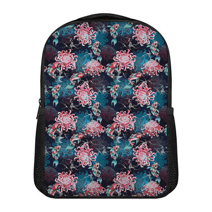 Japanese Koi And Chrysanthemums Print Casual Backpack