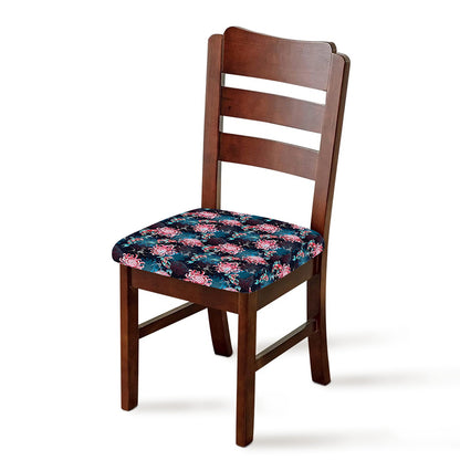 Japanese Koi And Chrysanthemums Print Chair Cushion Cover