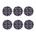 Japanese Koi And Chrysanthemums Print Coaster Set