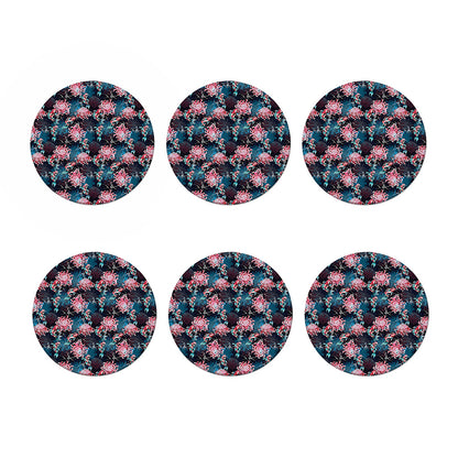 Japanese Koi And Chrysanthemums Print Coaster Set