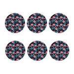 Japanese Koi And Chrysanthemums Print Coaster Set